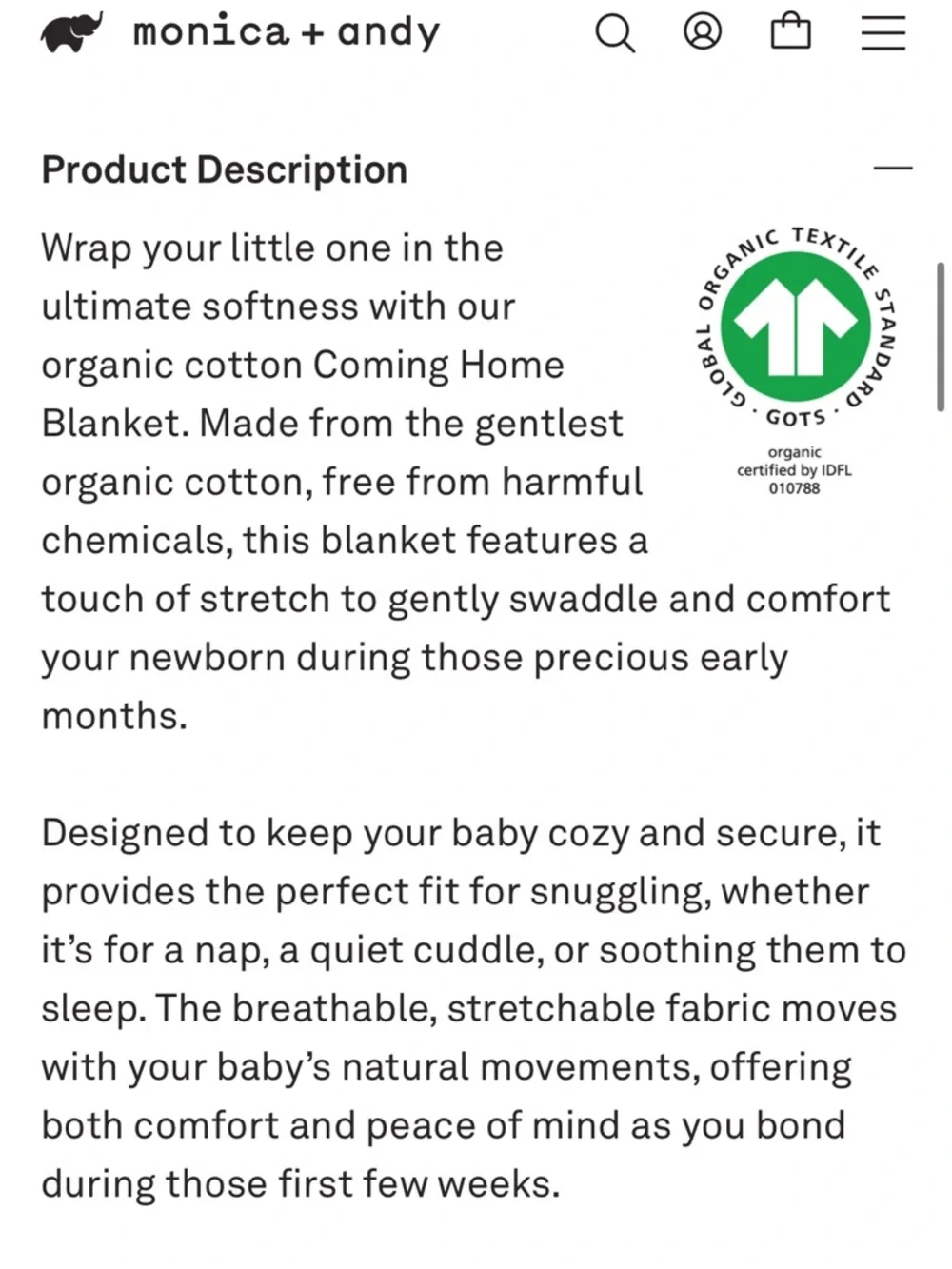 Monica + Andy Dalmatian Print Organic Cotton Coming Home Baby Swaddle Blanket